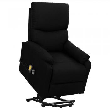 Massagesessel mit Aufstehhilfe in elegantem Schwarz aus Stoff