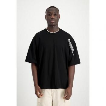 Alpha Industries Men's Black Flock Logo T-Shirt