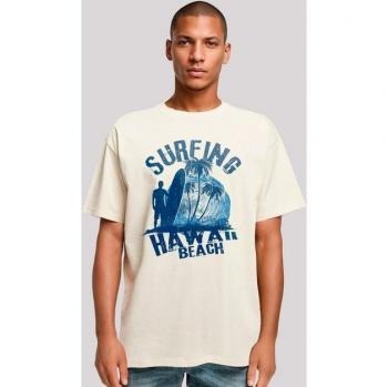 F4NT4STIC Herren Oversize T-Shirt Hawaii Surf Beach Summer – 100 % Baumwolle, Rundhals, kurze Ärmel, beige (Sand)