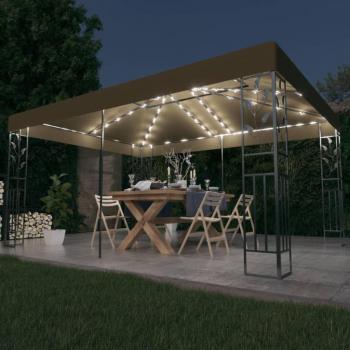 VidaXL Pavillon Doppeldach 3x4 m mit LED-Lichterkette