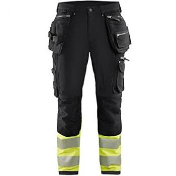 Pantalon Artisan Haute Visibilité Noir/Jaune Fluo