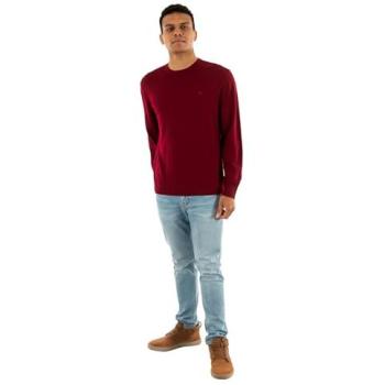 Calvin Klein Maglia a Girocollo Lana Merino Rosso