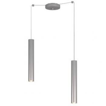 Lampadario Industrial Xeana 2 Luci GU10 in Acciaio Grigio