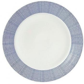 Pacific Porcelain Dinner Plate with Blue Dots