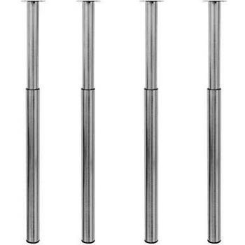 VidaXL Extendable Table Legs 4 pcs Brushed Nickel 710 mm-1100 mm