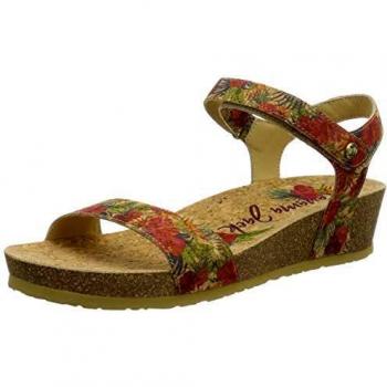 Panama Jack Damen Capri Cork Riemchensandalen, Rot, 36 EU