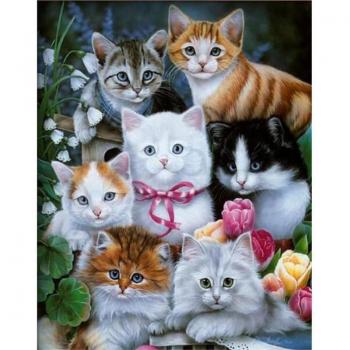 DIY Cat Cross Stitch Diamond Painting – 5D Full Color