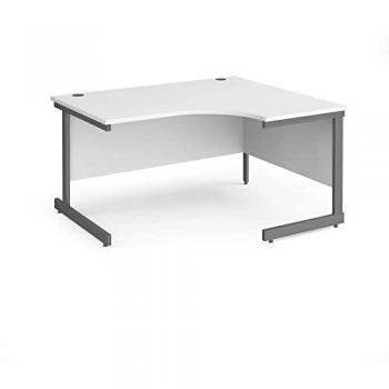 Office Corner Desk 1400 mm, Right‑Hand Ergonomic, Graphite Leg Frame
