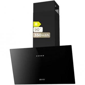 Campana de Cocina Evvo CE40 – Cristal Negro, 60 cm, 350 m³/h