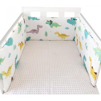 Berceau 2M en coton tissé pour enfants avec pare-chocs latéral