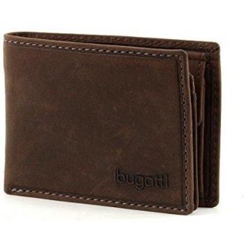 Bugatti Hunter Porte-monnaie en cuir marron pour homme avec rabat et 4 emplacements pour cartes, logo embossé