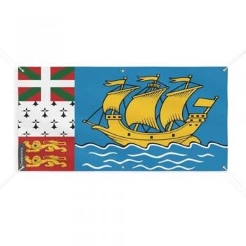 Polyester Banner of Saint Pierre and Miquelon 80x160cm 6 Grommets