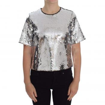 Dolce & Gabbana Women's Silver Sequined T-shirt