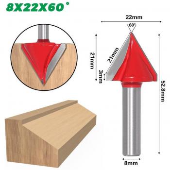 1PC 8mm Shank V Groove Router Bit