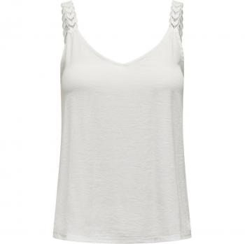 Camiseta Blusa de Tirantes 100% Algodón Modelo de Correa Cuello en V Color Negro