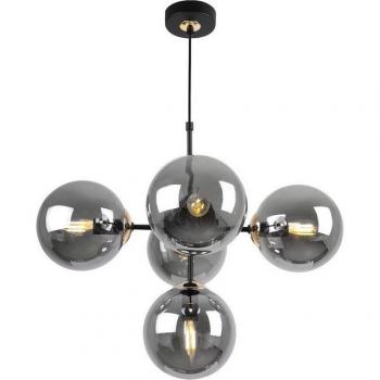 Sospensione lampadario loft con finitura nera glamour