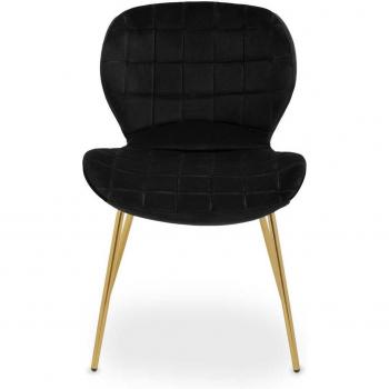 Black Velvet Dining Chair – Luxury Modern Gold Legs