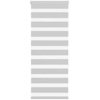 Zebra Roller Blind Light Grey 60x150 cm Fabric Width 55.9 cm Polyester