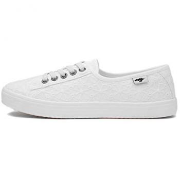 Rocket Dog Women's Chow Chow Elsie White Eyelet Canvas Pumps