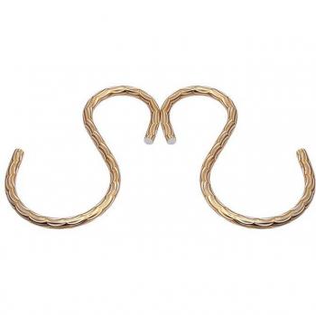 Dual Gold S‑Hook Aluminum Hangers – 2‑Pack Bathroom & Closet Accessories