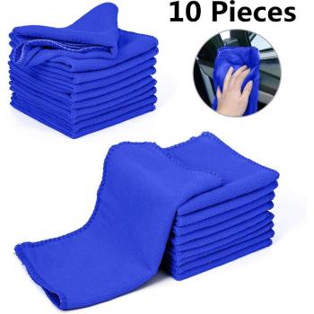 10pc Soft Car Care Wash Towels 9.84'' x 9.84''
