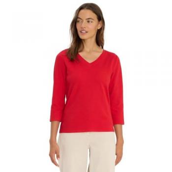 Cecil Basic 3/4-Arm T-Shirt mit V-Ausschnitt