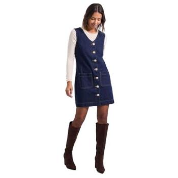 Mini Indigo Denim Dress with V‑Neck and Buttons – Dorothy Perkins, 14 US