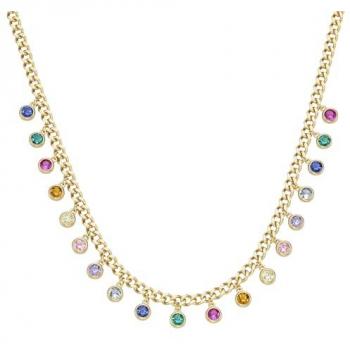 Collier GIORGIO MARTELLO MILANO »Collier Panzerkette mit verschiedenen Steinen, vergoldet, Silber 925«