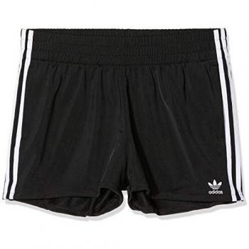 Adidas Women's Black/White Running Shorts with 3 Stripes, Size 42