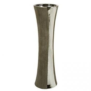 Schwarz-Silber Keramikvase Santiago Pons