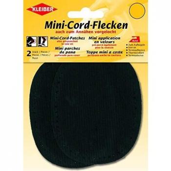 Patch thermodurable KLEIBER Mini – Noir velours côtelé fin
