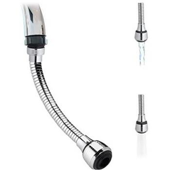 Prolunga Doccino Flessibile Relaxdays, 2 Tipi di Getto, 4 Filettature, Lunghezza 30 cm, Argento