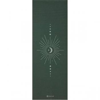 GAIAM Yogamatte 5mm mit Druck Dunkelgrün