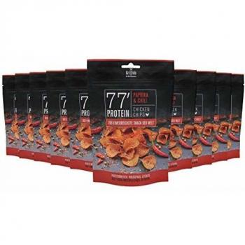 Grillido Protein Chips | 77% Eiweiß Nur 9% Fett | Der Eiweißreichste Snack der Welt (Chili)