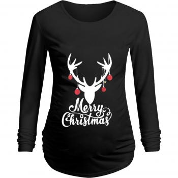 Camiseta para Embarazadas con Motivo de Ciervo Navideño