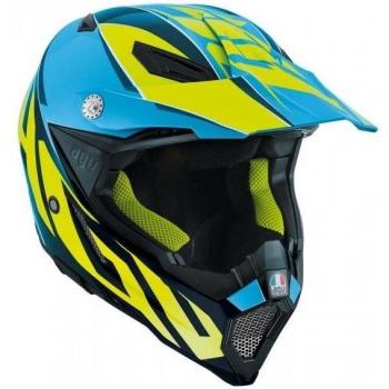 AGV Casco AX EVO E2205 Multi‑8 Azul-Amarillo, Talla 12