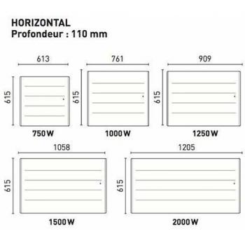 Blanco Thermovate 1000W Radiador Horizontal Ovation