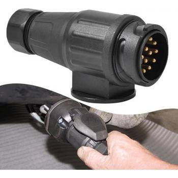13‑Pole Trailer Plug Adapter (12V) – Black