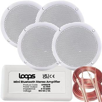 Bluetooth Ceiling Audio Kit – Compact 4‑Speaker Smart Home Amp