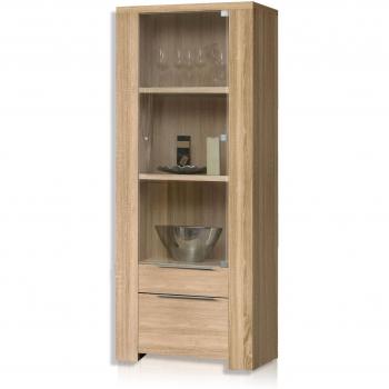 Sonoma Eiche Vitrine CALPE Roller