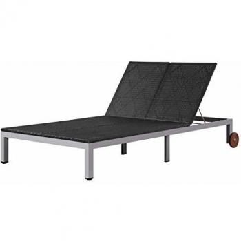 VidaXL Sonnenliege für Paare mit Rollen aus Poly Rattan