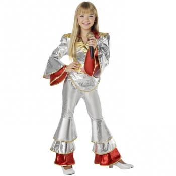 Disfraz de Niña Disco Plata Años 70
