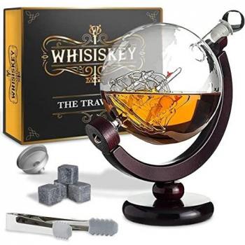 Carafe Globe Whisky avec Accessoires Cadeau