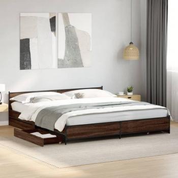VidaXL 180x200 cm Super King Bed Frame with Drawers