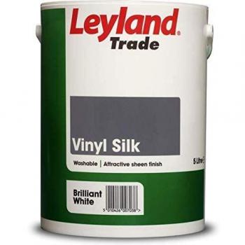 Leyland Trade Vinyl Silk Emulsion Paint Brilliant White 5L