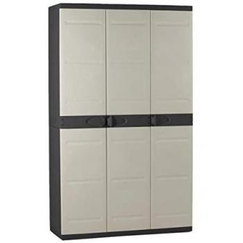 Armoire 3 portes TITANIUM PLASTIKEN Beige et Noir