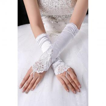 Dentelle et Perles Gants de Mariage