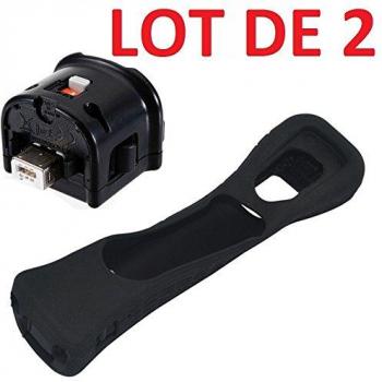 Pack de 2 Wii Motion Plus avec housse silicone pour manette Wiimote Nintendo Wii