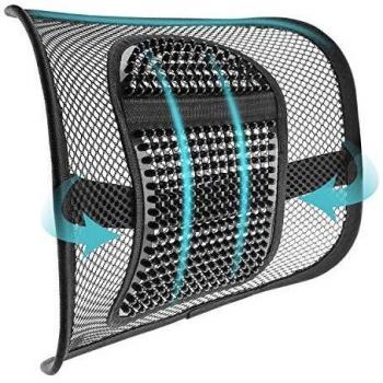 Sanlinkee Rückenstütze Auto, Atmungsaktive Lordosenstütze mit Massage-Knoten, Lendenkissen für Auto, Büro & Zuhause, Linderung von Rückenschmerzen