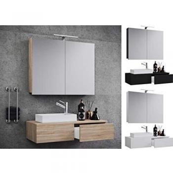 Ebuy24 VCM Set 3 Pezzi Lavabo Mobile a Specchio